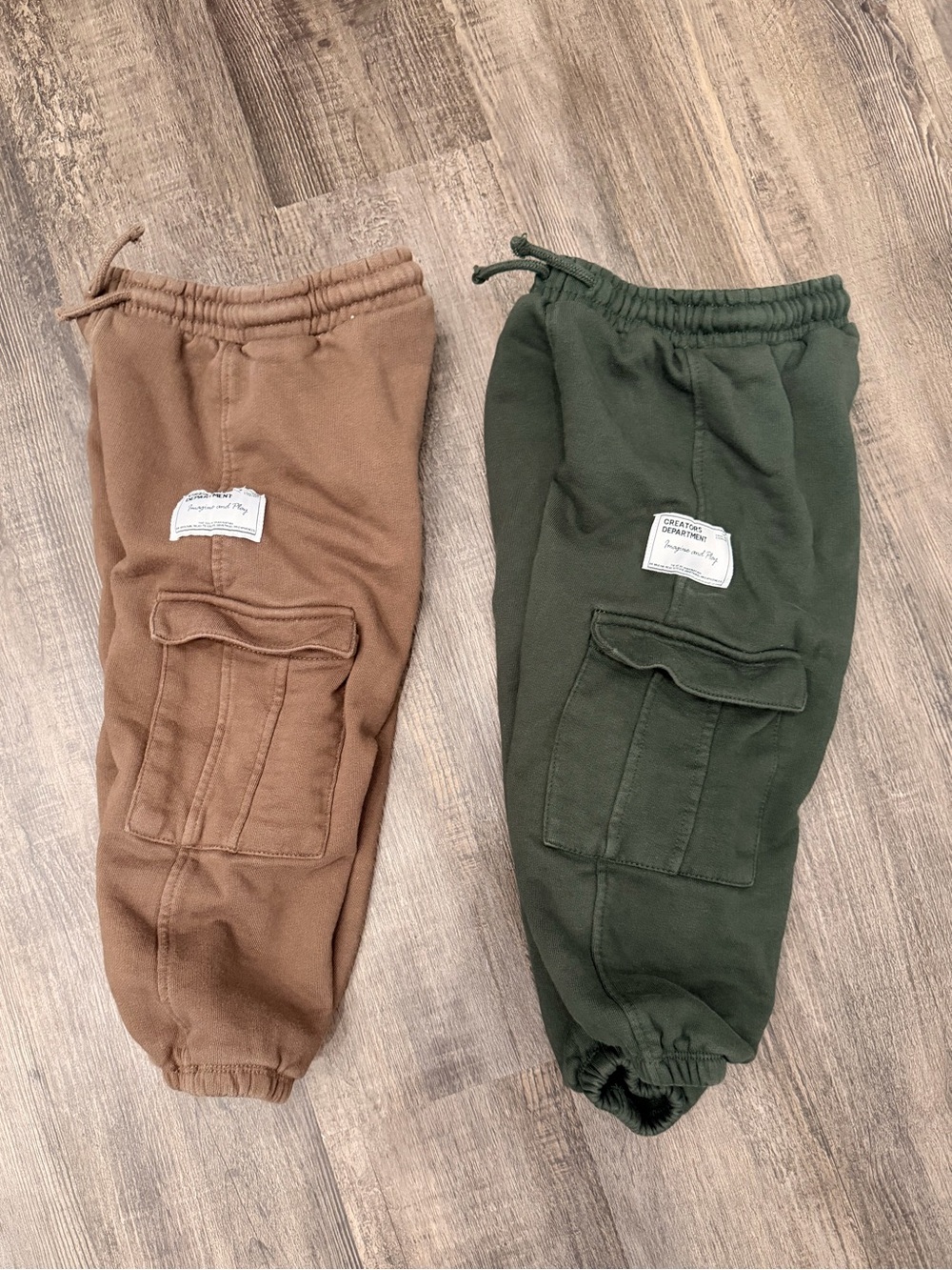 Zara Kids Cargo Joggers in Brown and Olive Green